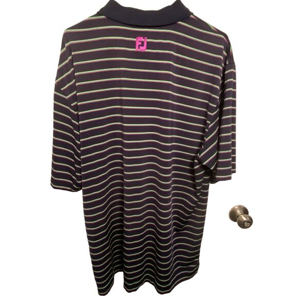 FootJoy Shirt Mens Extra Large Performance Polo Golf Purple Navy Green XL - Picture 9 of 9